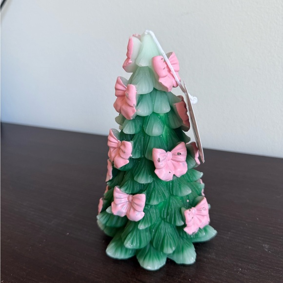 Pink bow Christmas Tree Candle - Picture 2 of 5